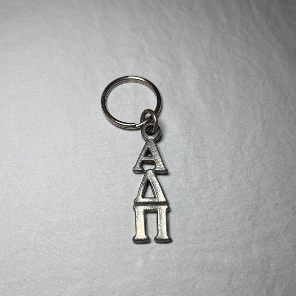 Alpha Delta Pi Sorority Greek Letters Silver Metal Keychain New Without Tags